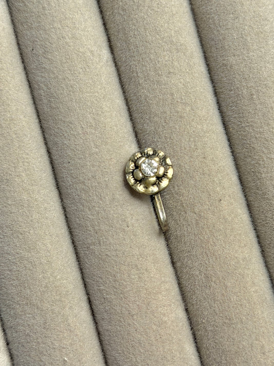 Silver Flora Nathli