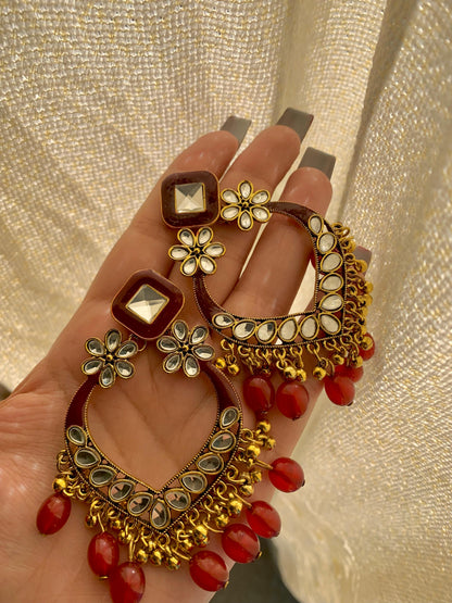 Danglers Maroon Earrings