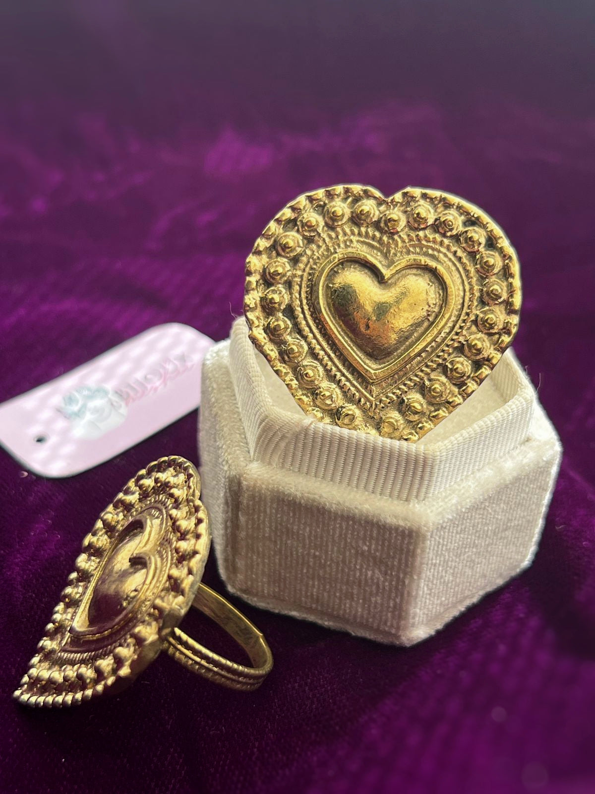 Minimalist Afghan Heart Ring