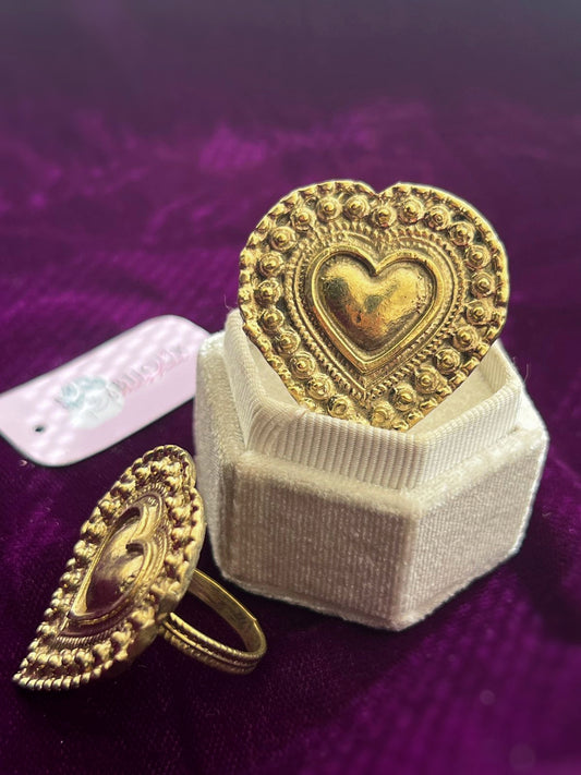 Minimalist Afghan Heart Ring