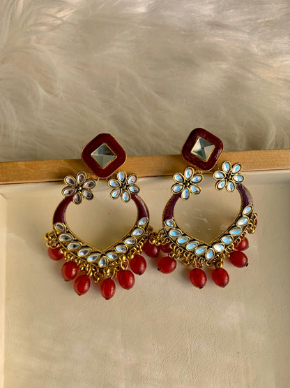 Danglers Maroon Earrings