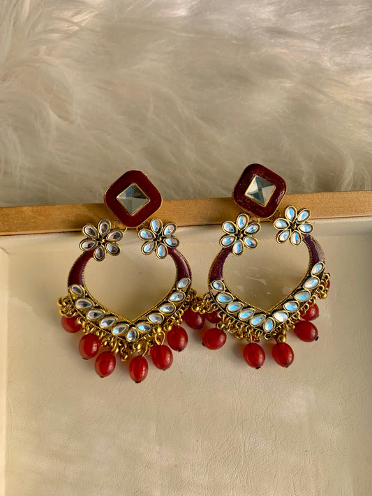 Danglers Maroon Earrings