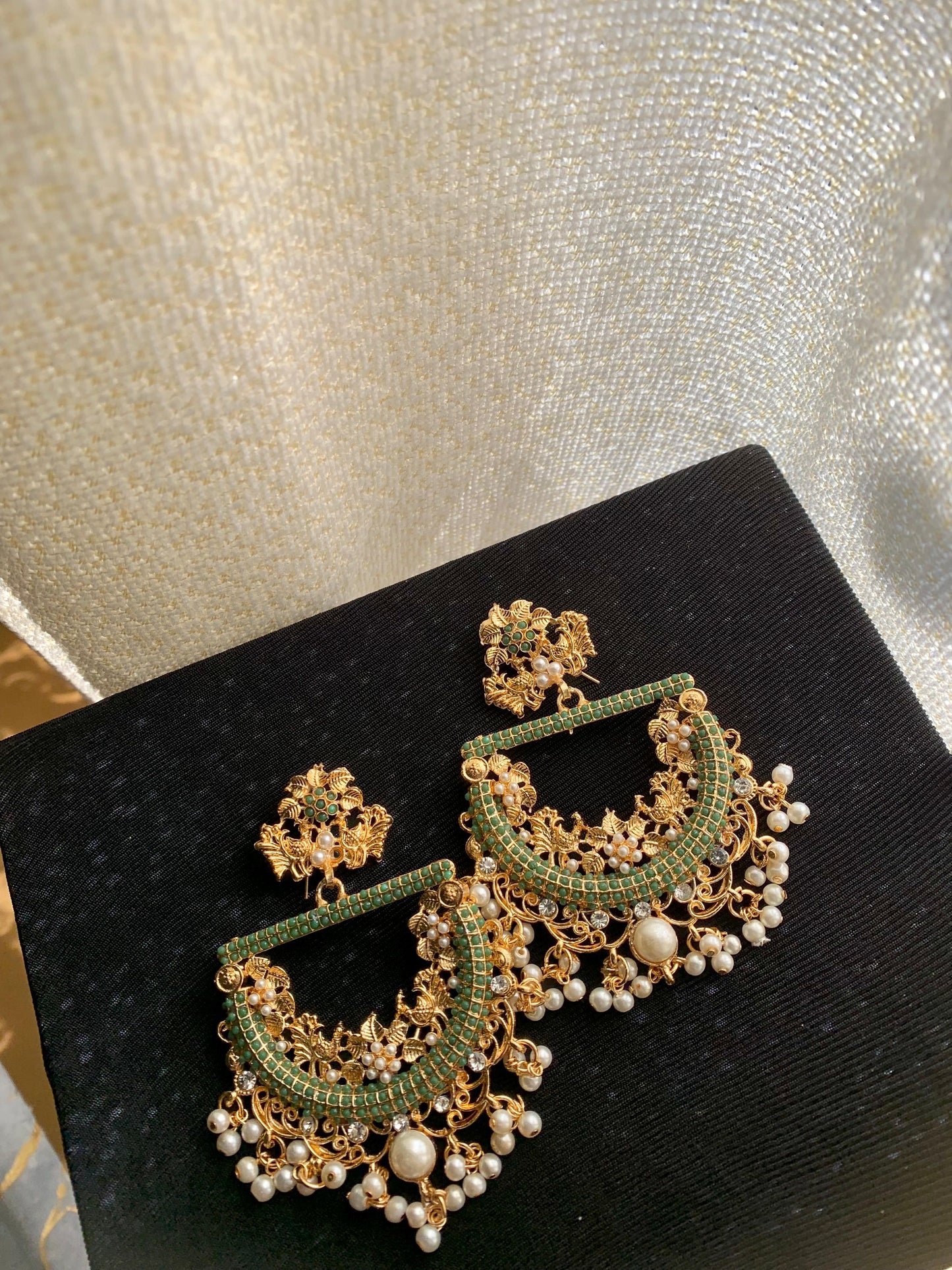 Peacock Textured Earrings