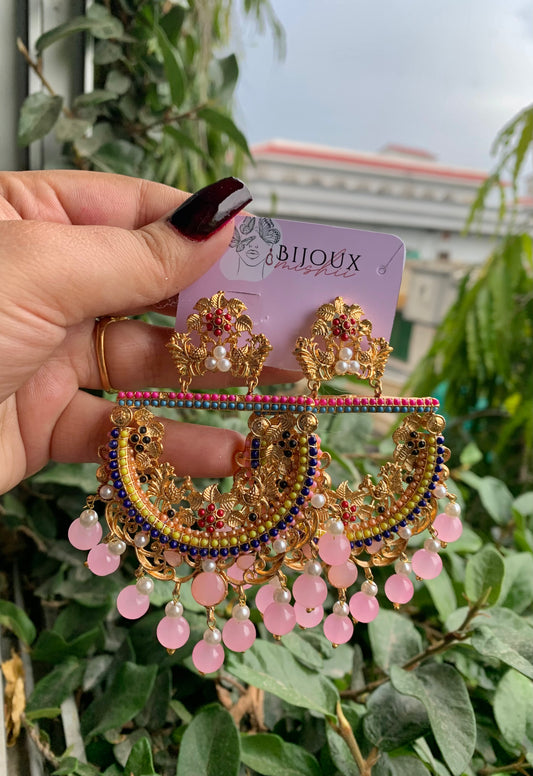 Mor Inspired Jhumkay Pink