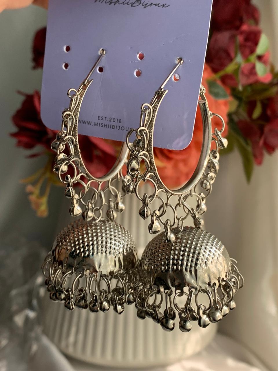 Roman Silver Jhumkis