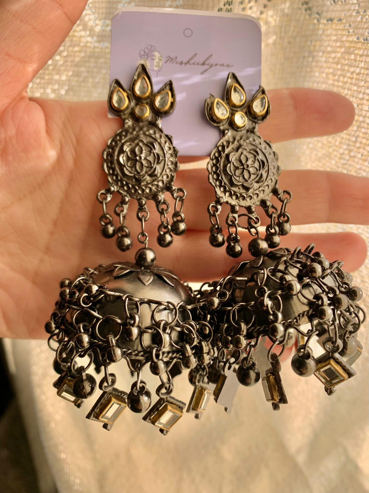 Black Matte Brass Jhumkay