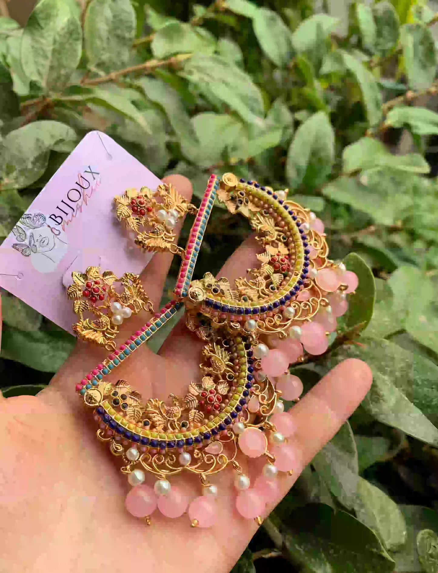 Mor Inspired Jhumkay Pink