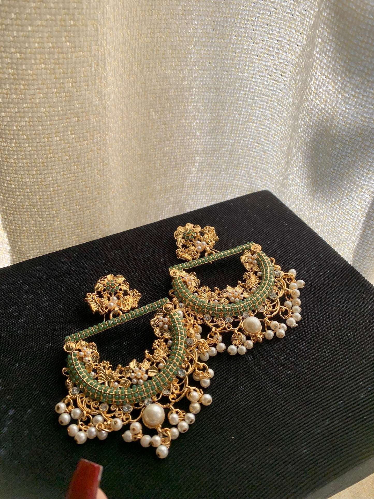 Peacock Textured Earrings