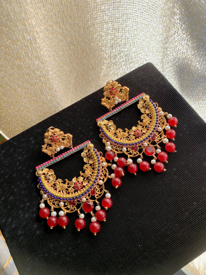 Textured Peacock Earrings