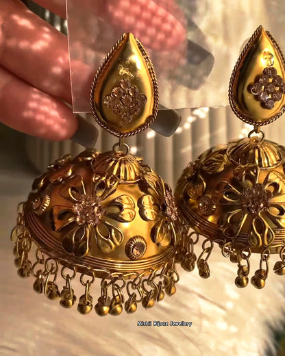 Rustic Copper Dome Jhumkay