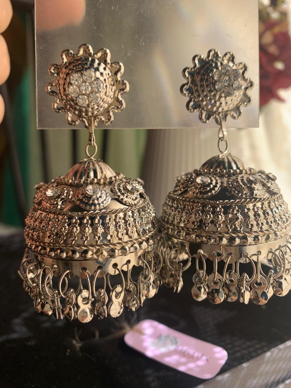 Moonlight Silver Jhumkay